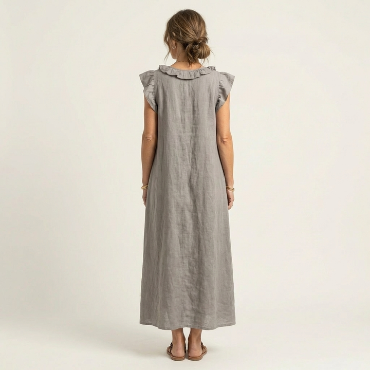 Donna | Ruffle V-Neck Maxi Dress