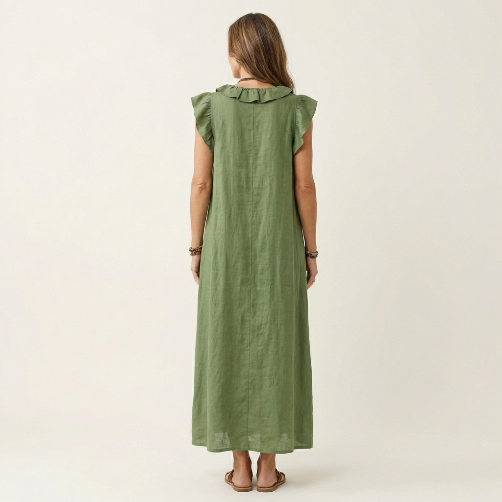 Donna | Ruffle V-Neck Maxi Dress