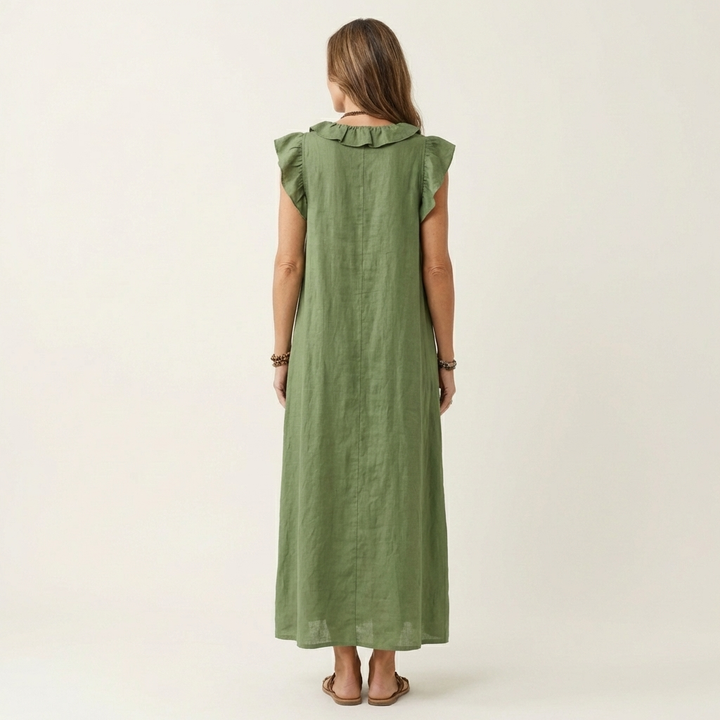 Donna | Ruffle V-Neck Maxi Dress