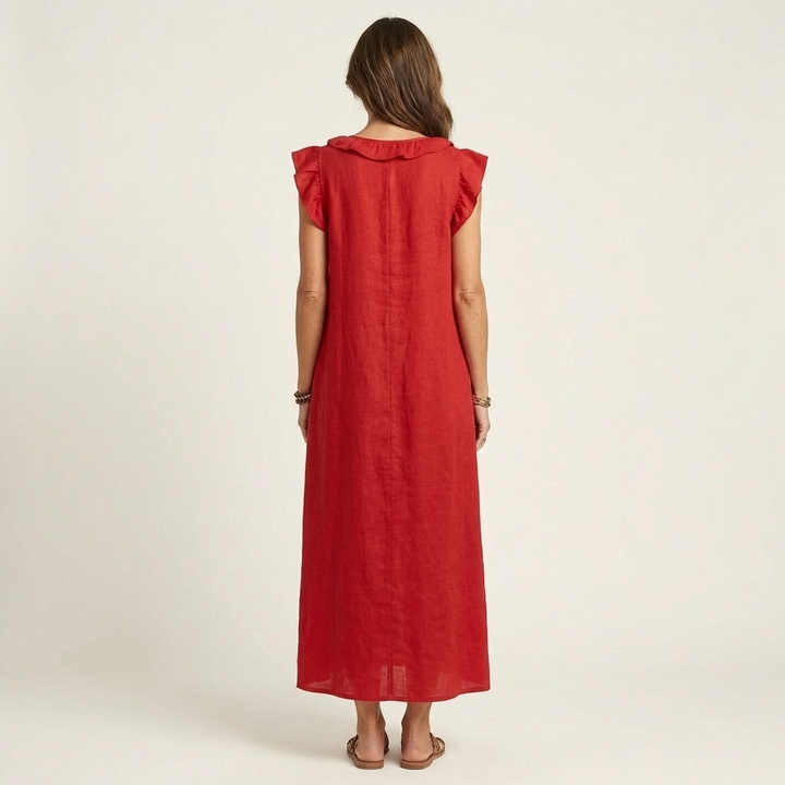 Donna | Ruffle V-Neck Maxi Dress