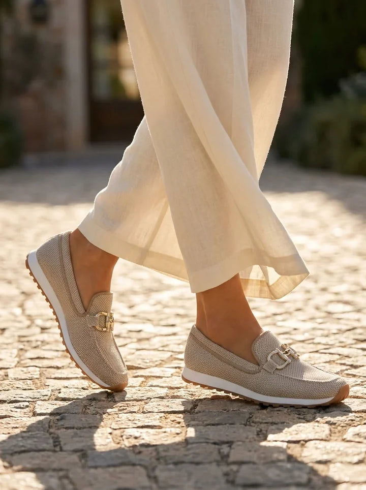 Wendy | Chain-Trim Knit Loafers
