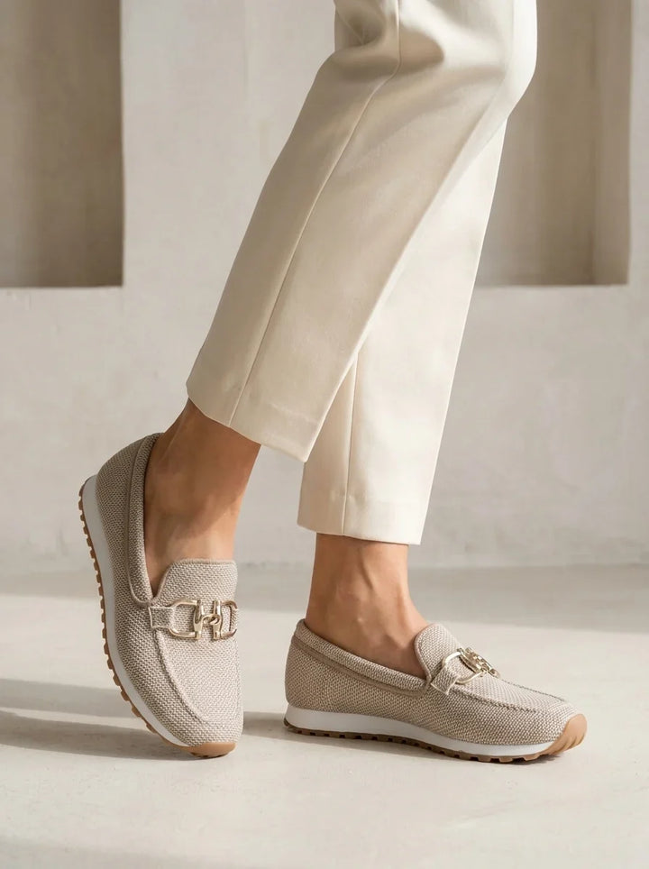 Wendy | Chain-Trim Knit Loafers