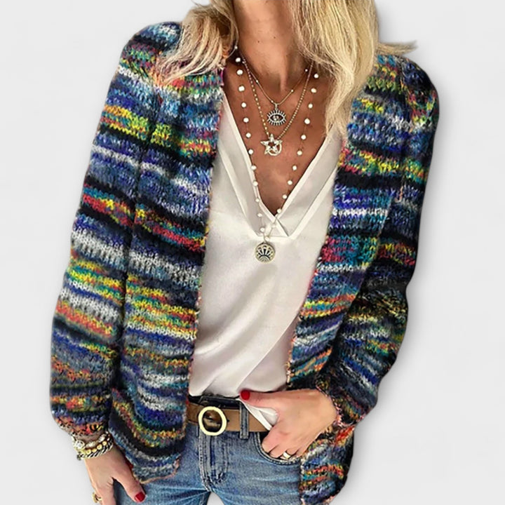 Barbara | Multicolor Open-Front Knit Cardigan