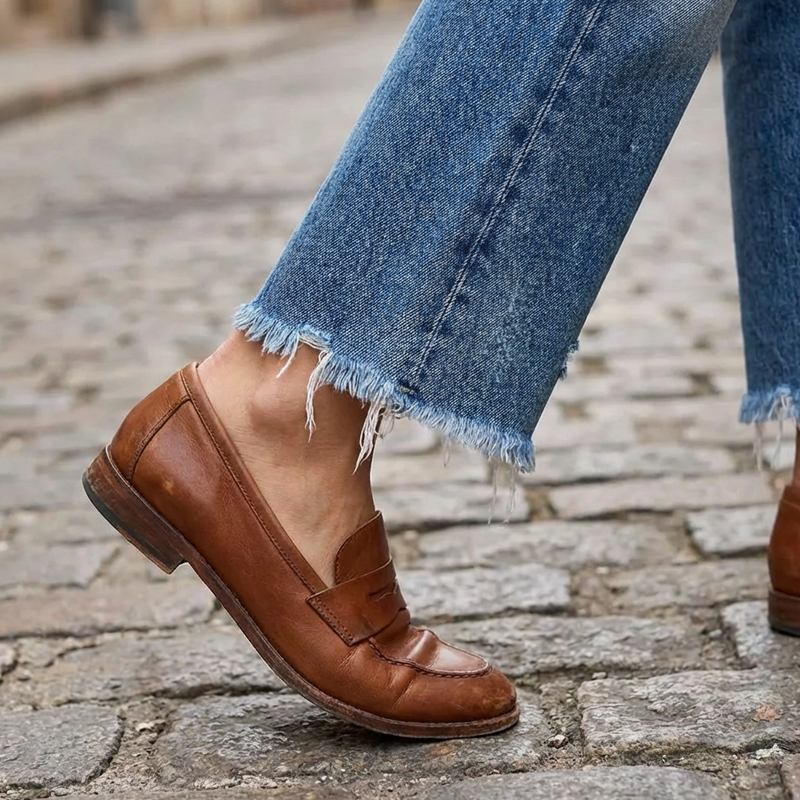 Janet | Retro Cropped Straight Jeans
