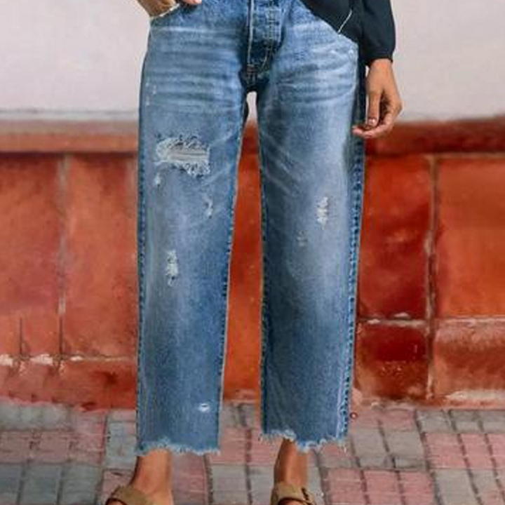 Janet | Retro Cropped Straight Jeans